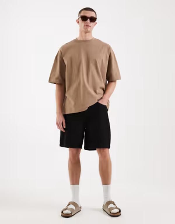 エイソス メンズ ボトムス ハーフパンツ・ショーツ デニム ASOS DESIGN mid length denim jorts Black ブラック