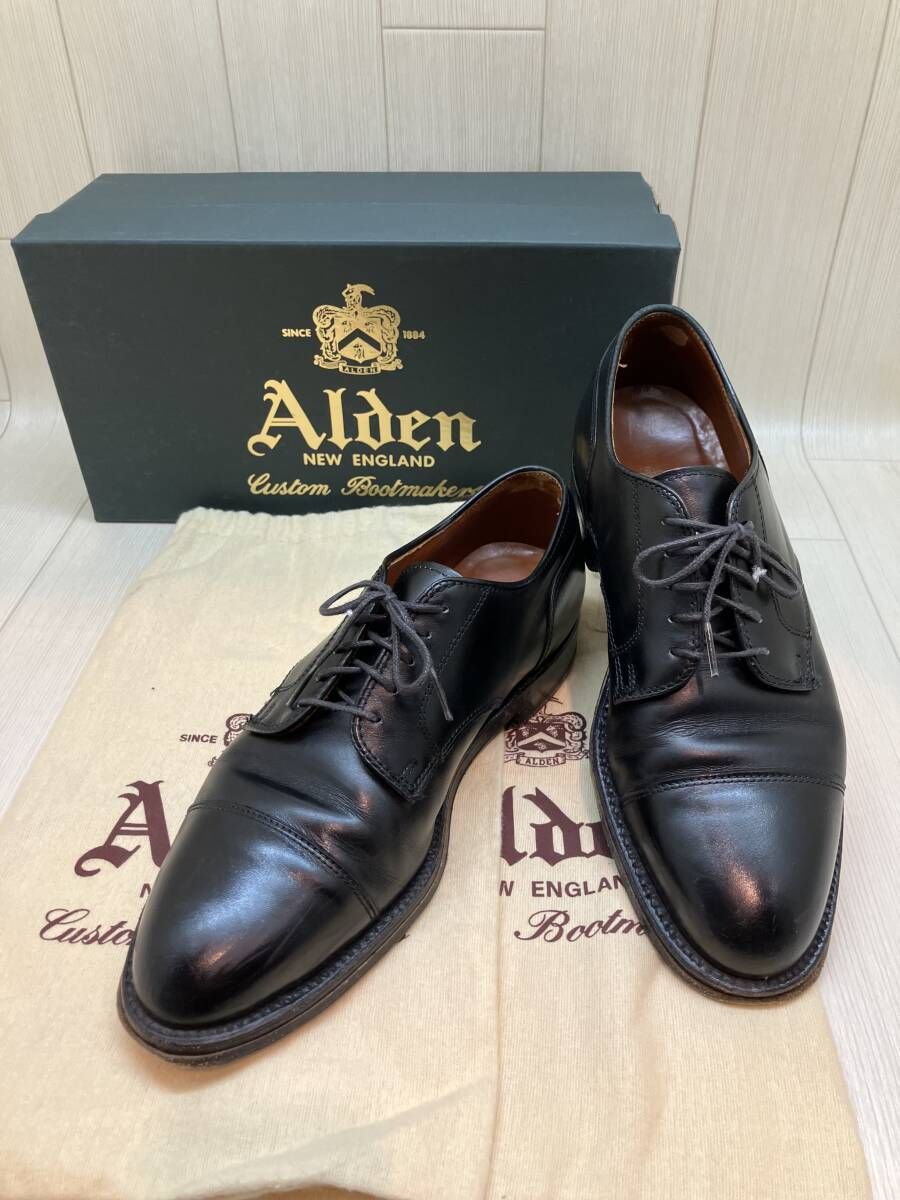 ★ ALDEN オールデン ビジネスシューズ ドレスシューズ adn-971-255-7h 箱付き 保存袋付き 25.5cm ブラック 通年