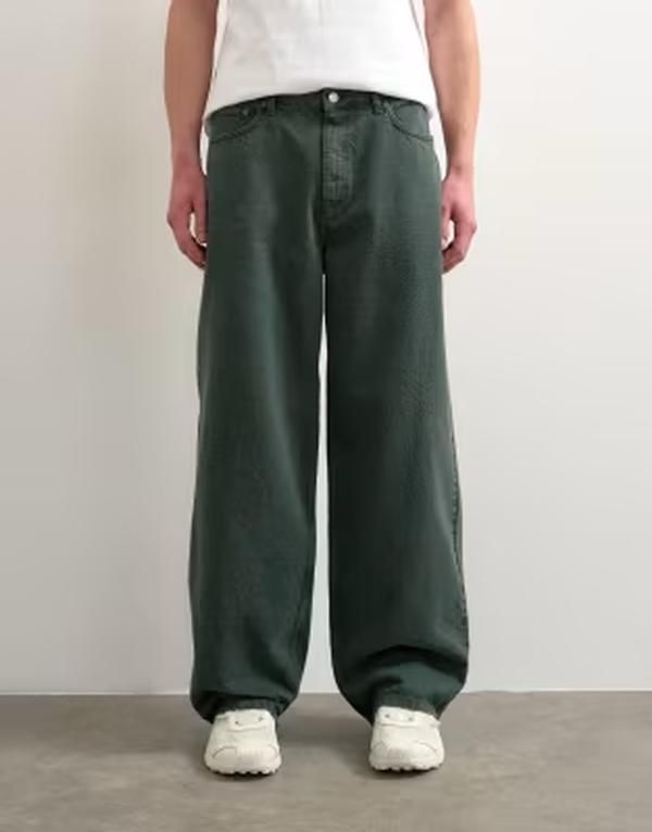 トップマン メンズ ボトムス デニムパンツ ジーンズ Topman rigid baggy jeans GREEN グリーン