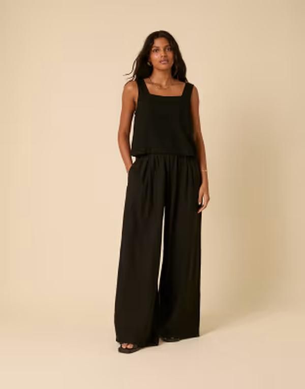 ノーバディーズ チャイルド レディース トップス シャツ リネン Nobodys Child Stanley square neck linen blend top part of a set Black ブラック ノーバディーズ チャイルド レディース トップス シャツ リネン Nobodys Child Stanley square neck linen blend top part of a set Black ブラック