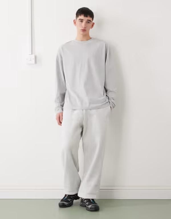 コルージョン メンズ トップス Tシャツ COLLUSION Long sleeve Tshirt heather Gray グレー