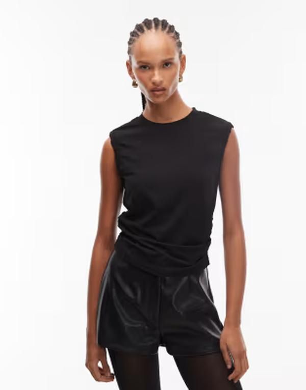 オールセインツ レディース トップス ベスト ノースリーブ AllSaints West sleeveless tank top Black ブラック