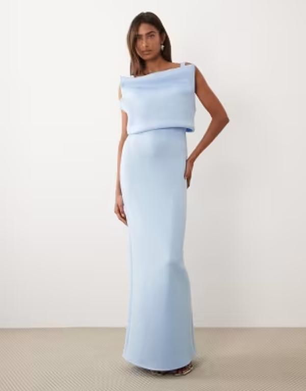 エイソス レディース トップス ワンピースキューバ マキシ ASOS DESIGN structured cami maxi dress in light blue scubastyle fabric Light Blue ブルー