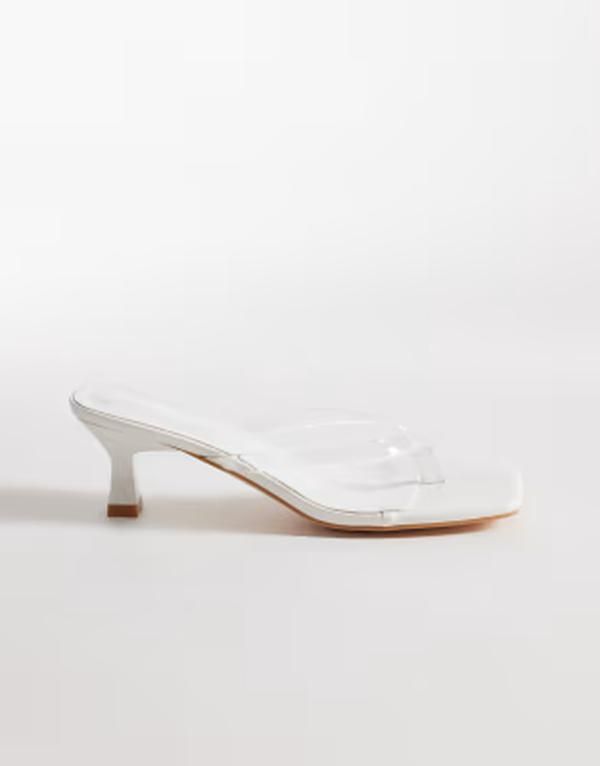 パブリックデザイア レディース シューズ サンダル ヒール Public Desireverlast flip flop kitten heel sandals WHITE ホワイト