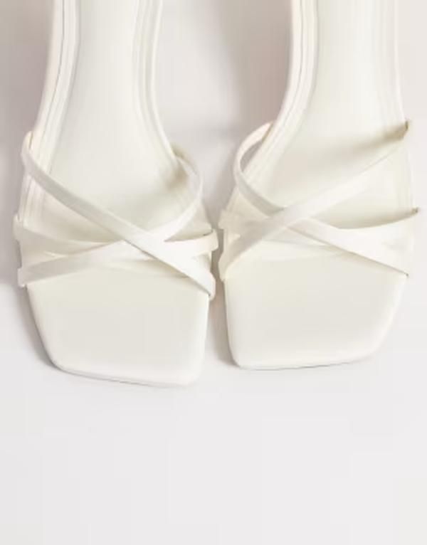エイソス レディース シューズ サンダル サテン ヒール ASOS DESIGN Haze strappy kitten heel sandalsatin Ivory Satin アイボリー