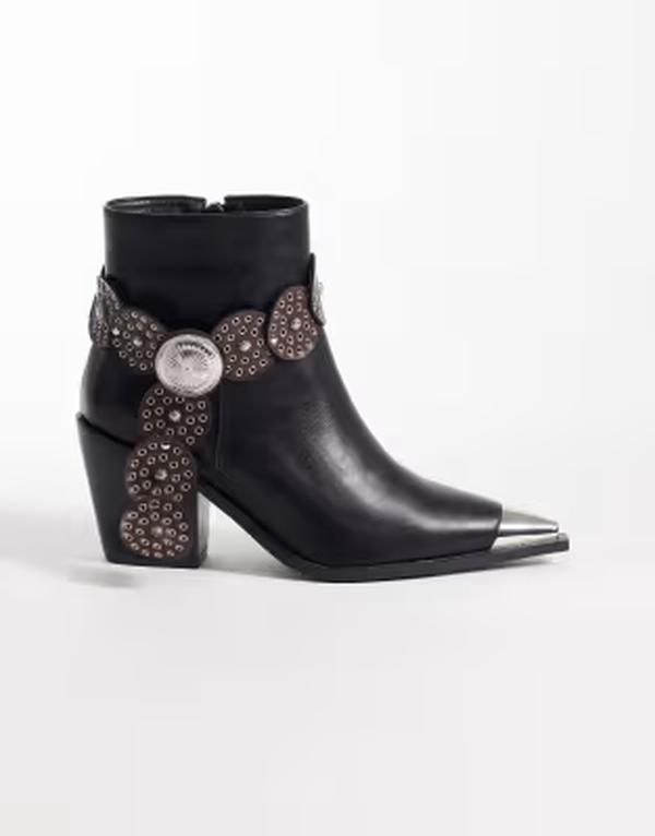 アザレア ワン レディース シューズ ブーツ・レインブーツ Azalea Wang Verrill studded belt western boots Black ブラック