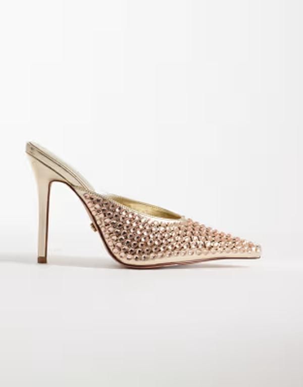 アザレア ワン レディース シューズ サンダル ヒール Azalea Wang Abrielle heeled mules GOLD ゴールド