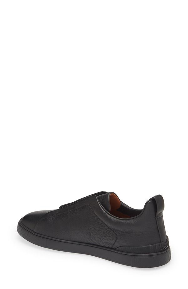 ゼニア メンズ シューズ スニーカー レザー ZEGNA Triple Stitch Deerskin Leather SlipOn Sneaker Black ブラック ゼニア メンズ シューズ スニーカー レザー ZEGNA Triple Stitch Deerskin Leather SlipOn Sneaker Black ブラック