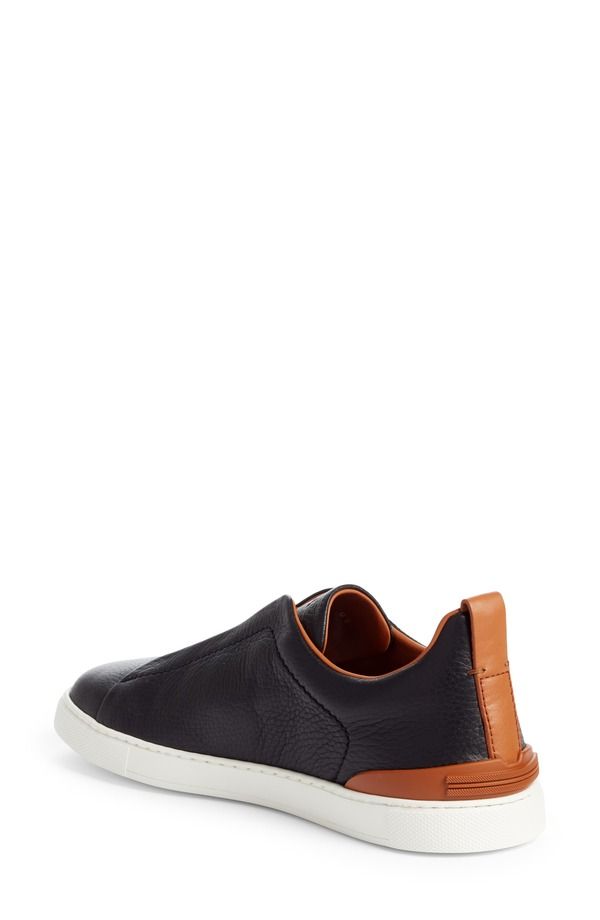 ゼニア メンズ シューズ スニーカー レザー ZEGNA Triple Stitch Deerskin Leather SlipOn Sneaker BlackFoliage ブラック ゼニア メンズ シューズ スニーカー レザー ZEGNA Triple Stitch Deerskin Leather SlipOn Sneaker BlackFoliage ブラック