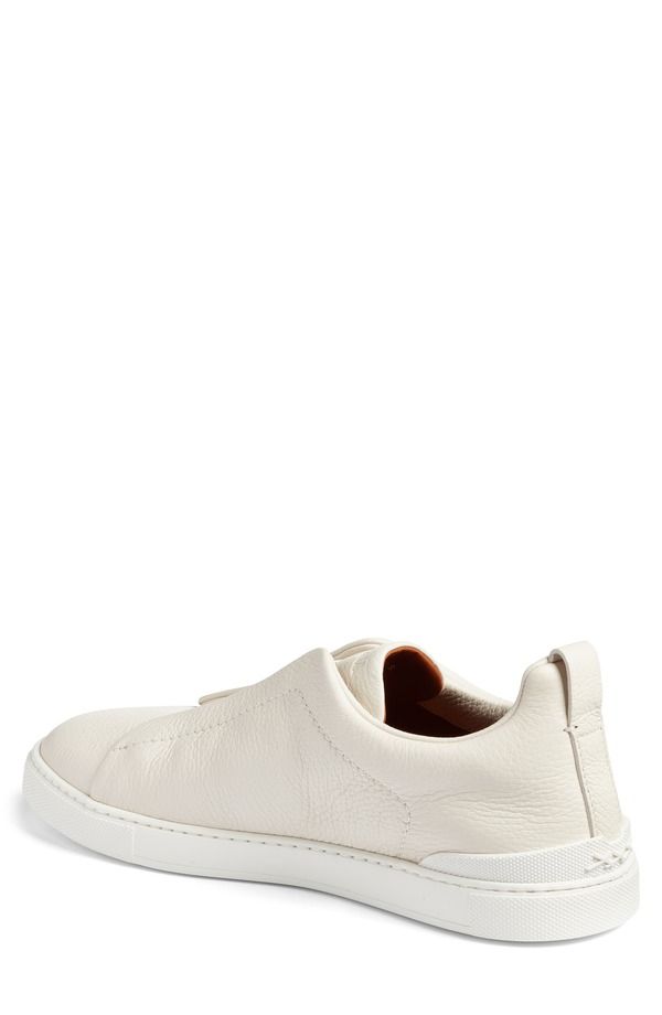 ゼニア メンズ シューズ スニーカー レザー ZEGNA Triple Stitch Deerskin Leather SlipOn Sneaker White ホワイト ゼニア メンズ シューズ スニーカー レザー ZEGNA Triple Stitch Deerskin Leather SlipOn Sneaker White ホワイト
