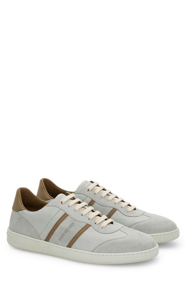フェラガモ メンズ シューズ スニーカー FERRAGAMO Achille 1 Low Top Sneaker Stone Blue Stone Blue Safari ブルー