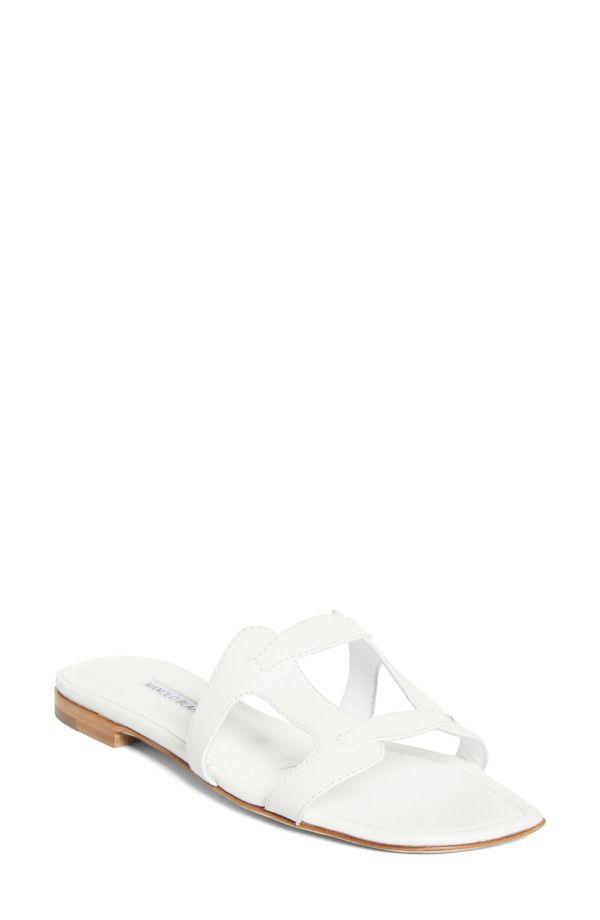マノロ ブラニク レディース シューズ サンダル Manolo Blahnik Grellanu Slide Sandal White ホワイト
