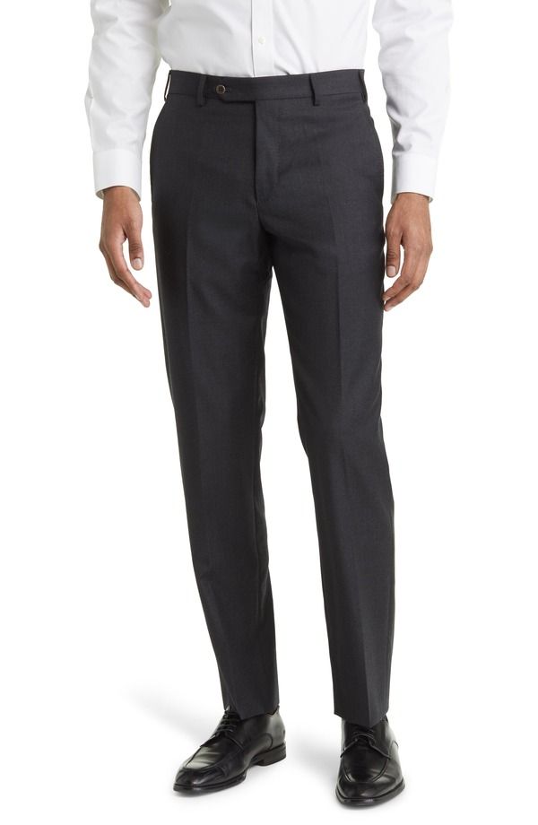 ザネッラ メンズ ボトムス カジュアルパンツ Zanella Devon Super 110serge Trousers Dark Grey グレー