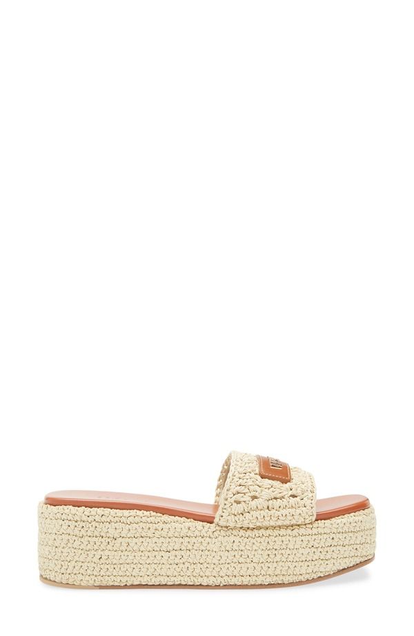 ヴェルサーチ レディース シューズ サンダル プラットフォーム Versacespadrille Platform Slide Sandal Natural Ambrer Gold ゴールド