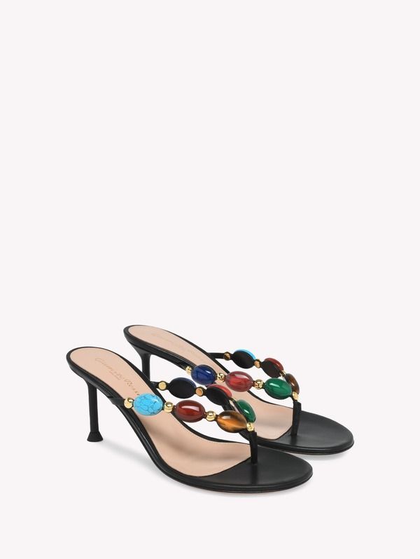 ジャンヴィト ロッシ レディース シューズ サンダル Gianvito Rossi Shanti Thong 70 Sandals Black Suede And Nappa ブラック ジャンヴィト ロッシ レディース シューズ サンダル Gianvito Rossi Shanti Thong 70 Sandals Black Suede And Nappa ブラック