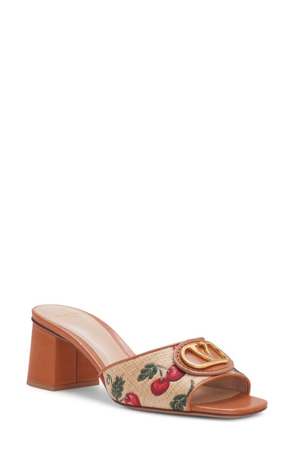 ヴァレンティノ レディース シューズ サンダル ロゴ Valentino Garavani VLOGO Cherrieslide Sandal 32H Naturale Rosso