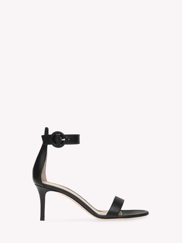 ジャンヴィト ロッシ レディース シューズ サンダル Gianvito Rossi Portofino 70 Sandal Black Leather ブラック
