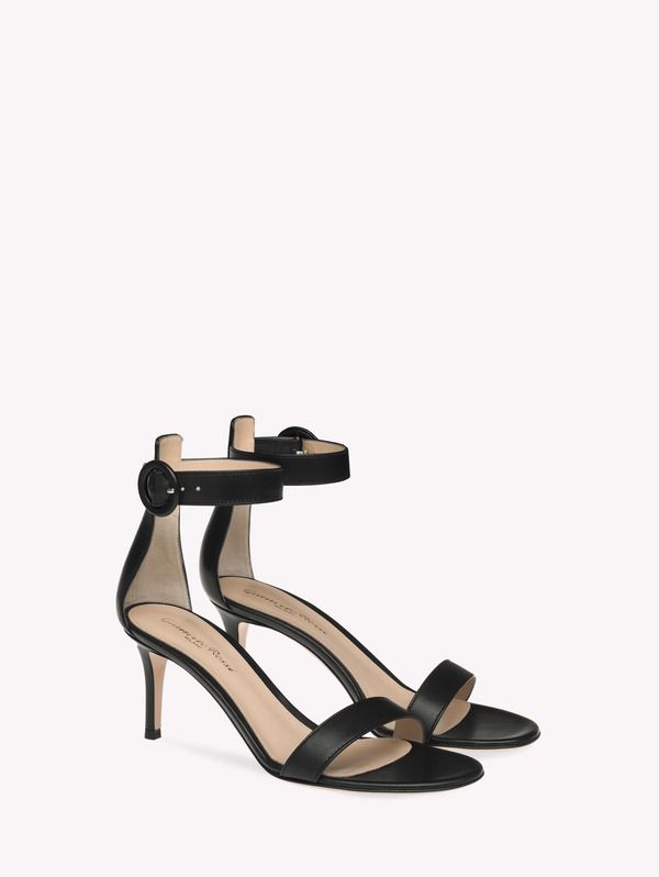 ジャンヴィト ロッシ レディース シューズ サンダル Gianvito Rossi Portofino 70 Sandal Black Leather ブラック