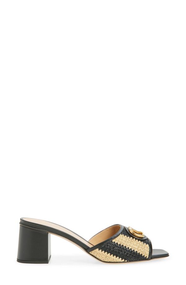 ヴァレンティノ レディース シューズ サンダル ロゴ Valentino Garavani VLOGO Slide Sandal Natural Black ブラック