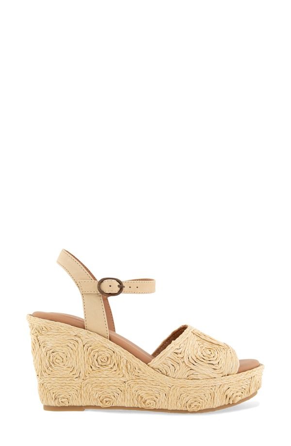 ジェントルソウルズ レディース シューズ サンダル プラットフォーム アンクル Gentle Souls Nevio Ankle Straplatform Wedge Sandal Natural Raffia