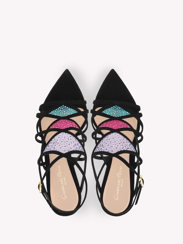 ジャンヴィト ロッシ レディース シューズ サンダル Gianvito Rossi Confetti Sandal Purple Suede And Fabric パープル