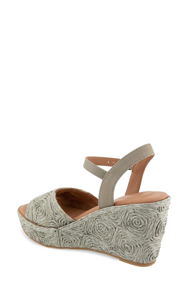 ジェントルソウルズ レディース シューズ サンダル プラットフォーム アンクル Gentle Souls Nevio Ankle Straplatform Wedge Sandal Silver Sage Raffia セージ