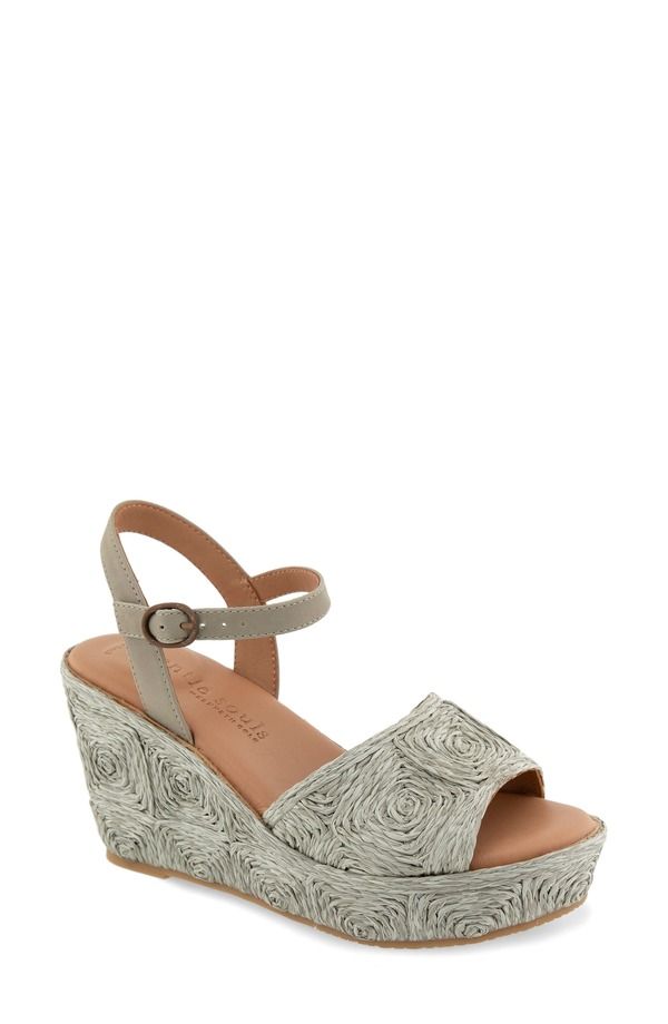 ジェントルソウルズ レディース シューズ サンダル プラットフォーム アンクル Gentle Souls Nevio Ankle Straplatform Wedge Sandal Silver Sage Raffia セージ