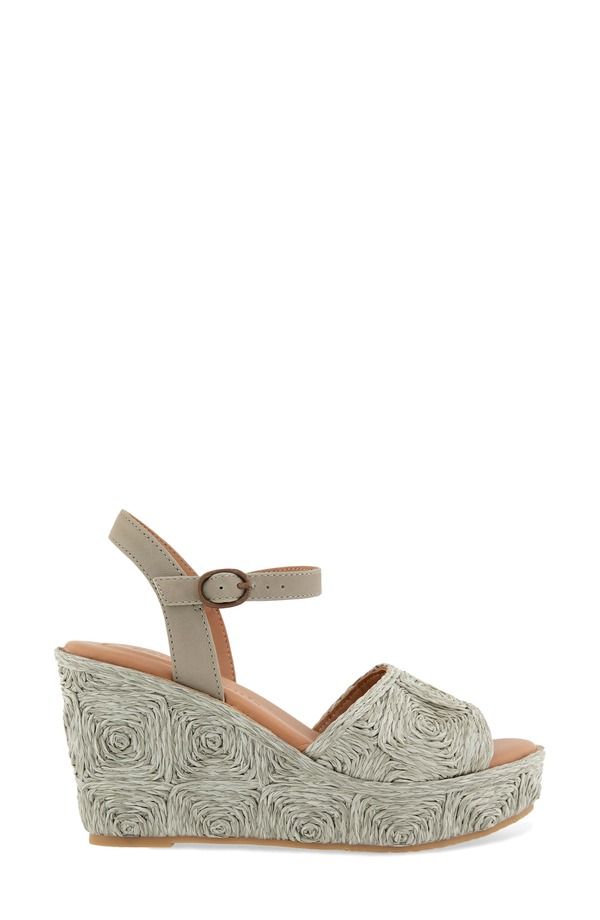 ジェントルソウルズ レディース シューズ サンダル プラットフォーム アンクル Gentle Souls Nevio Ankle Straplatform Wedge Sandal Silver Sage Raffia セージ