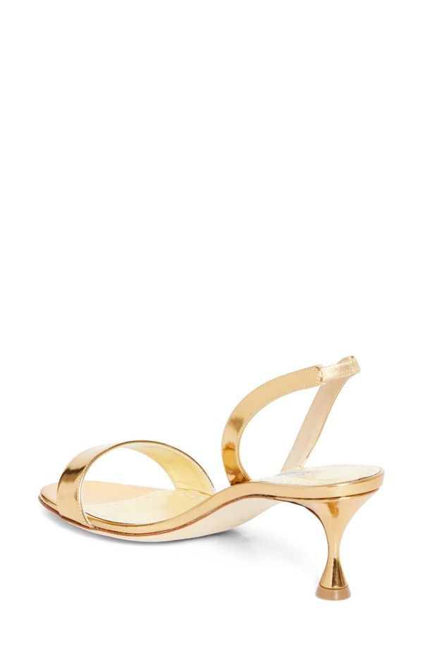 マノロ ブラニク レディース シューズ サンダル トール Manolo Blahnik Cupisanpla Metallic Slingback Sandal Gold ゴールド