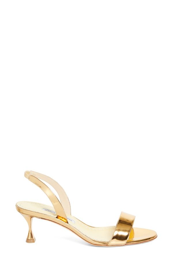 マノロ ブラニク レディース シューズ サンダル トール Manolo Blahnik Cupisanpla Metallic Slingback Sandal Gold ゴールド