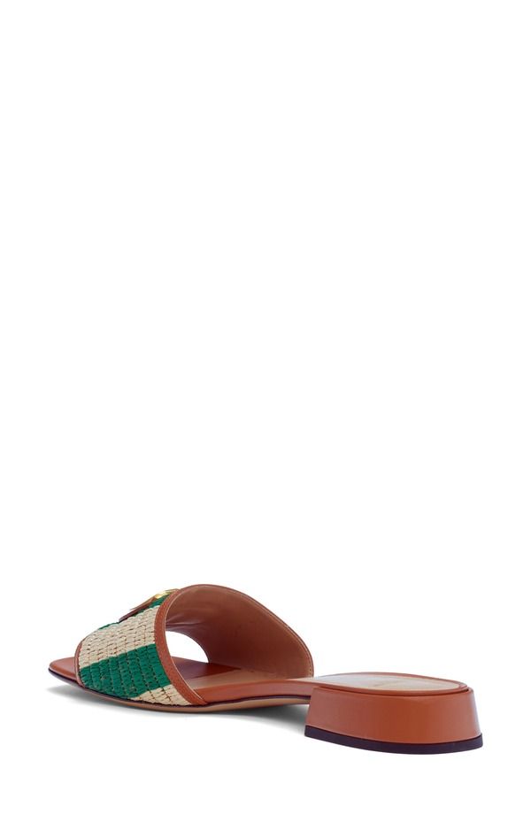 ヴァレンティノ レディース シューズ サンダル ロゴ Valentino Garavani VLOGO Crochet Slide Sandal Natural Green Brown グリーン ヴァレンティノ レディース シューズ サンダル ロゴ Valentino Garavani VLOGO Crochet Slide Sandal Natural Green Brown グリーン