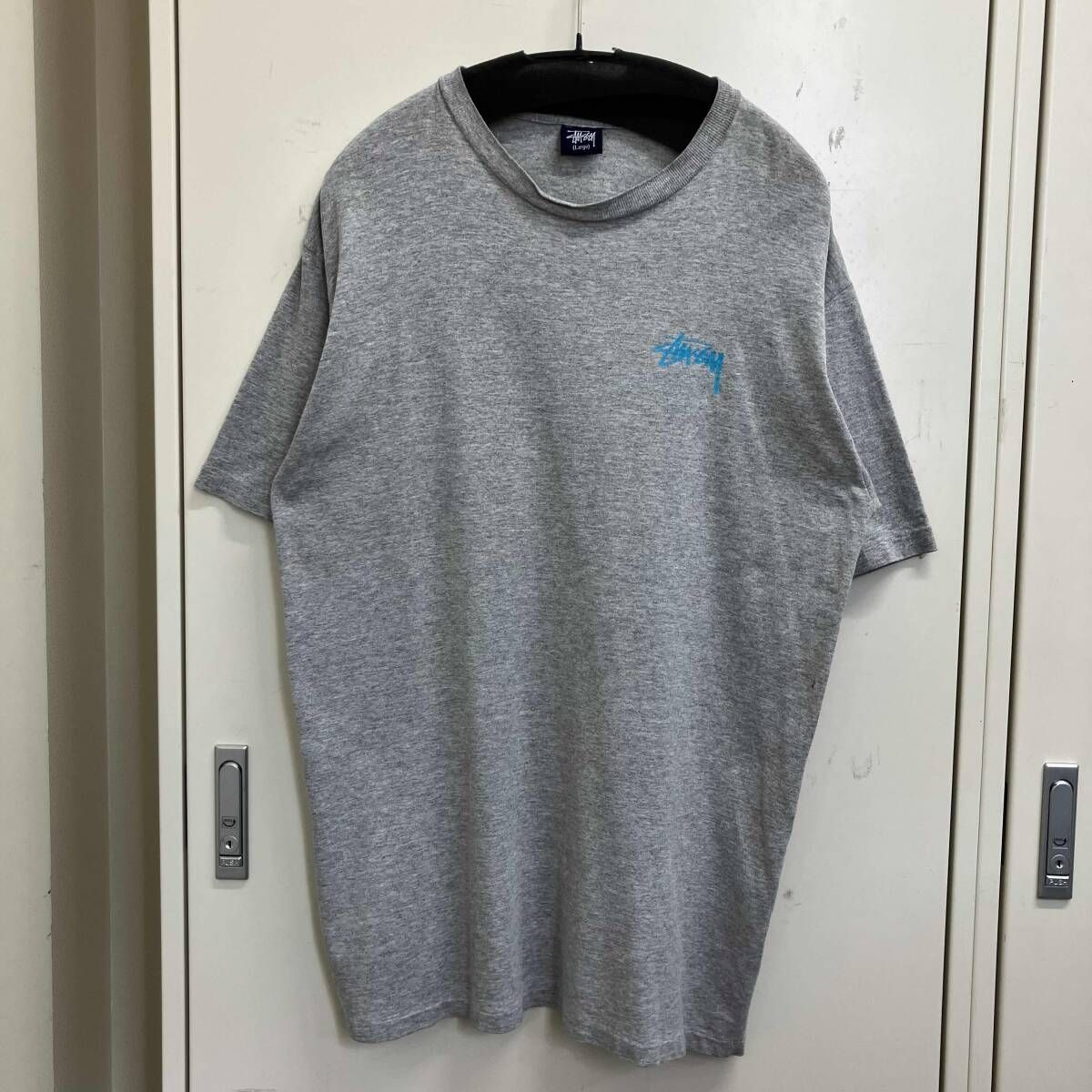 90s OLD STUSSY スカルフラワーtee 半袖Tシャツ サイズL グレー系 