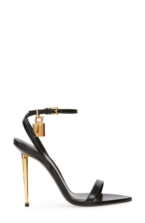 トム・フォード レディース シューズ サンダル TOM FORD Padlock Pointy Toe Sandal Naa Black ブラック