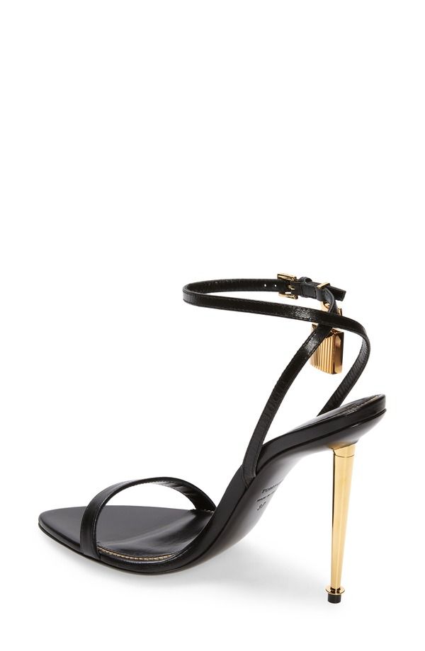 トム・フォード レディース シューズ サンダル TOM FORD Padlock Pointy Toe Sandal Naa Black ブラック