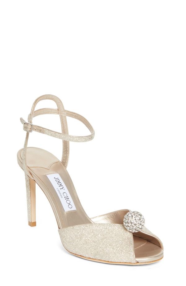 ジミーチュー レディース シューズ サンダル アンクル Jimmy Choo Sacorankle Strap Sandalight Soft Gold Crystal ゴールド