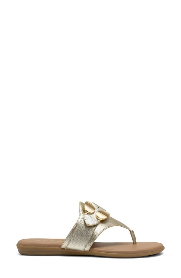 エアロソールズ レディース シューズ サンダル Aerosoles Glam Flip Flop Soft Gold Fx Saffiano ゴールド
