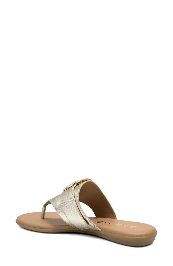 エアロソールズ レディース シューズ サンダル Aerosoles Glam Flip Flop Soft Gold Fx Saffiano ゴールド