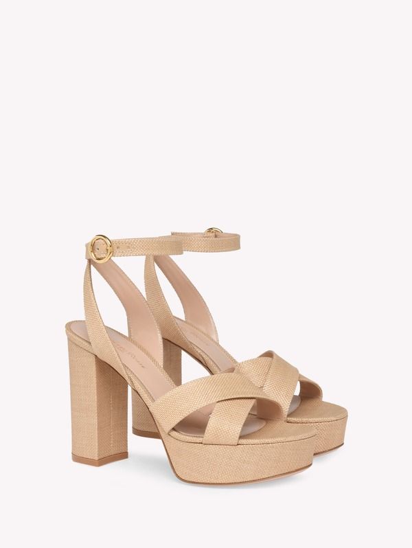 ジャンヴィト ロッシ レディース シューズ サンダル Gianvito Rossi Sabrina Sandal Beige Linen ベージュ