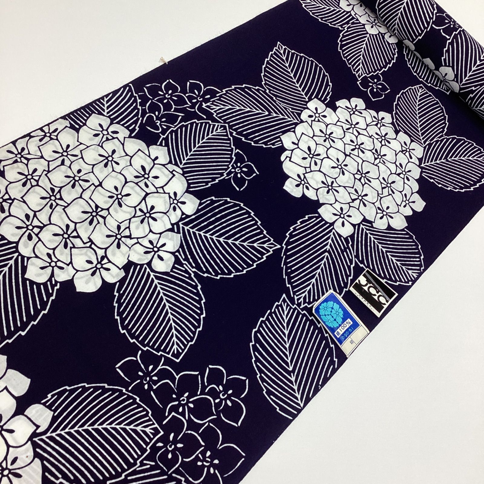 中古品 未使用 浴衣反物 夏着物反物 綿 紫陽花 R861 - メルカリ