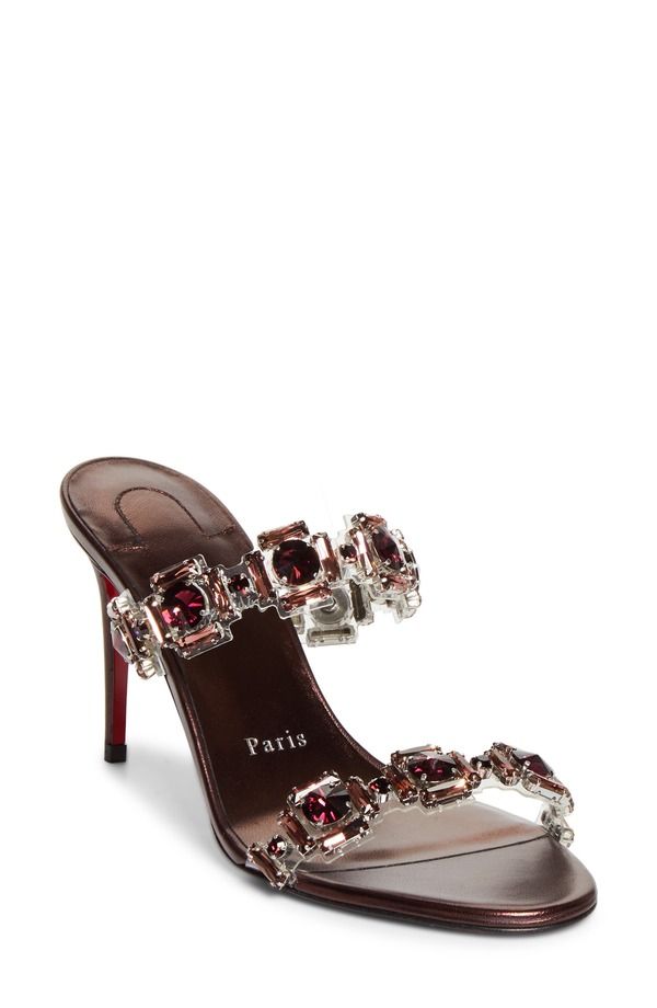 クリスチャン・ルブタン レディース シューズ サンダル Christian Louboutin Just Jewel Crystal Embellished Stiletto Sandal Vers Palacy Lin Palacy