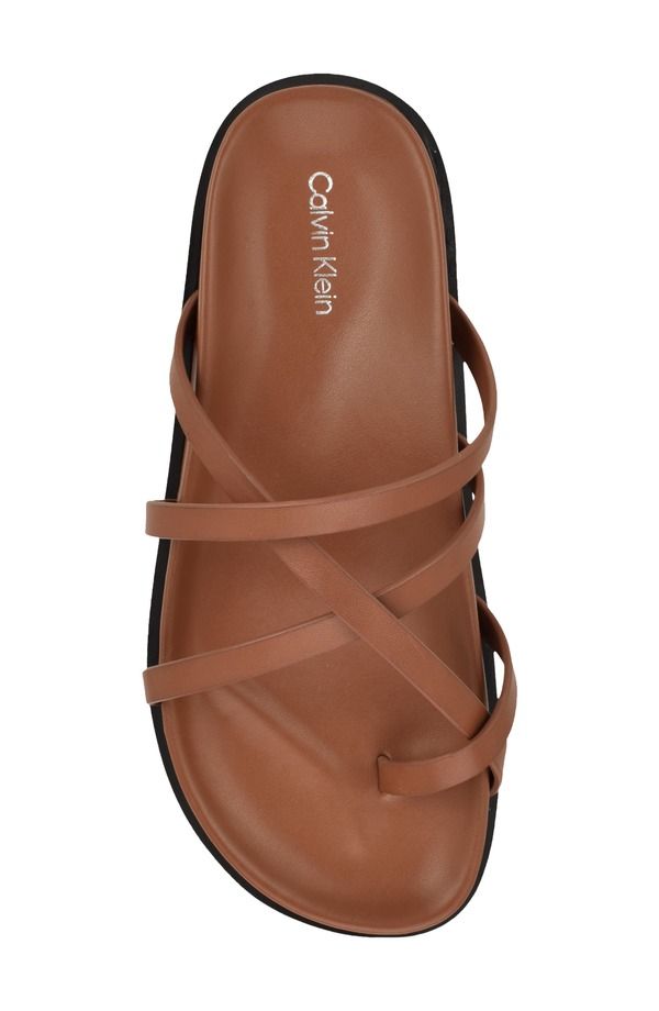 カルバンクライン レディース シューズ サンダル Calvin Klein Helden Toe Loop Sandal Dark Natural カルバンクライン レディース シューズ サンダル Calvin Klein Helden Toe Loop Sandal Dark Natural
