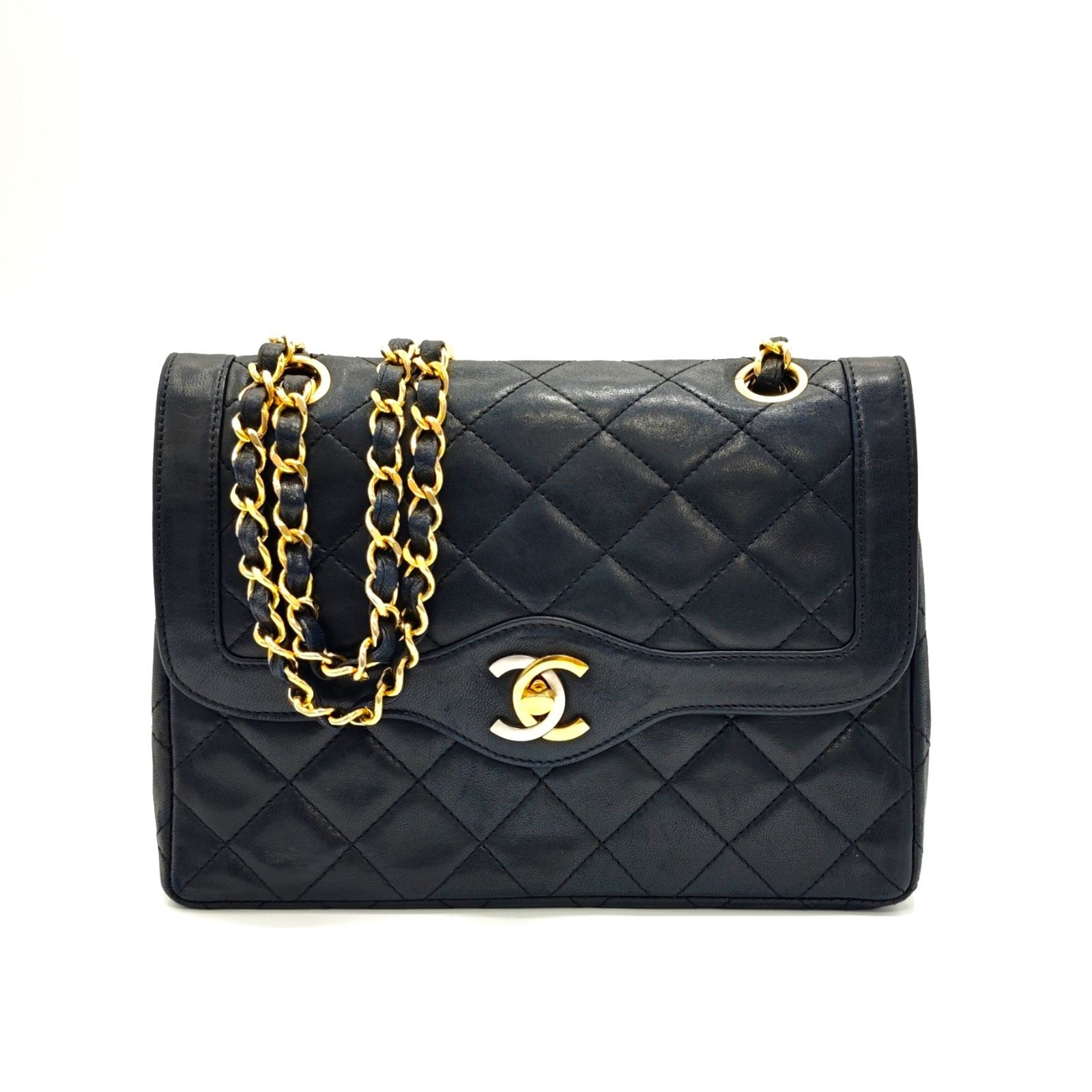 【中古】CHANEL Wフラップ マトラッセ パリ限定