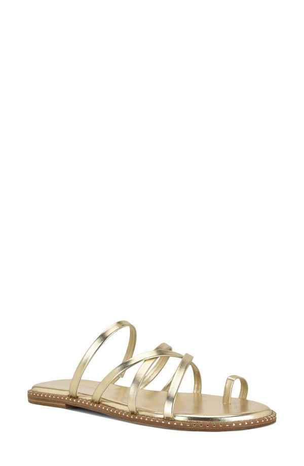 ナインウェスト レディース シューズ サンダル Nine West Digen Toe Loop Sandal Gold ゴールド
