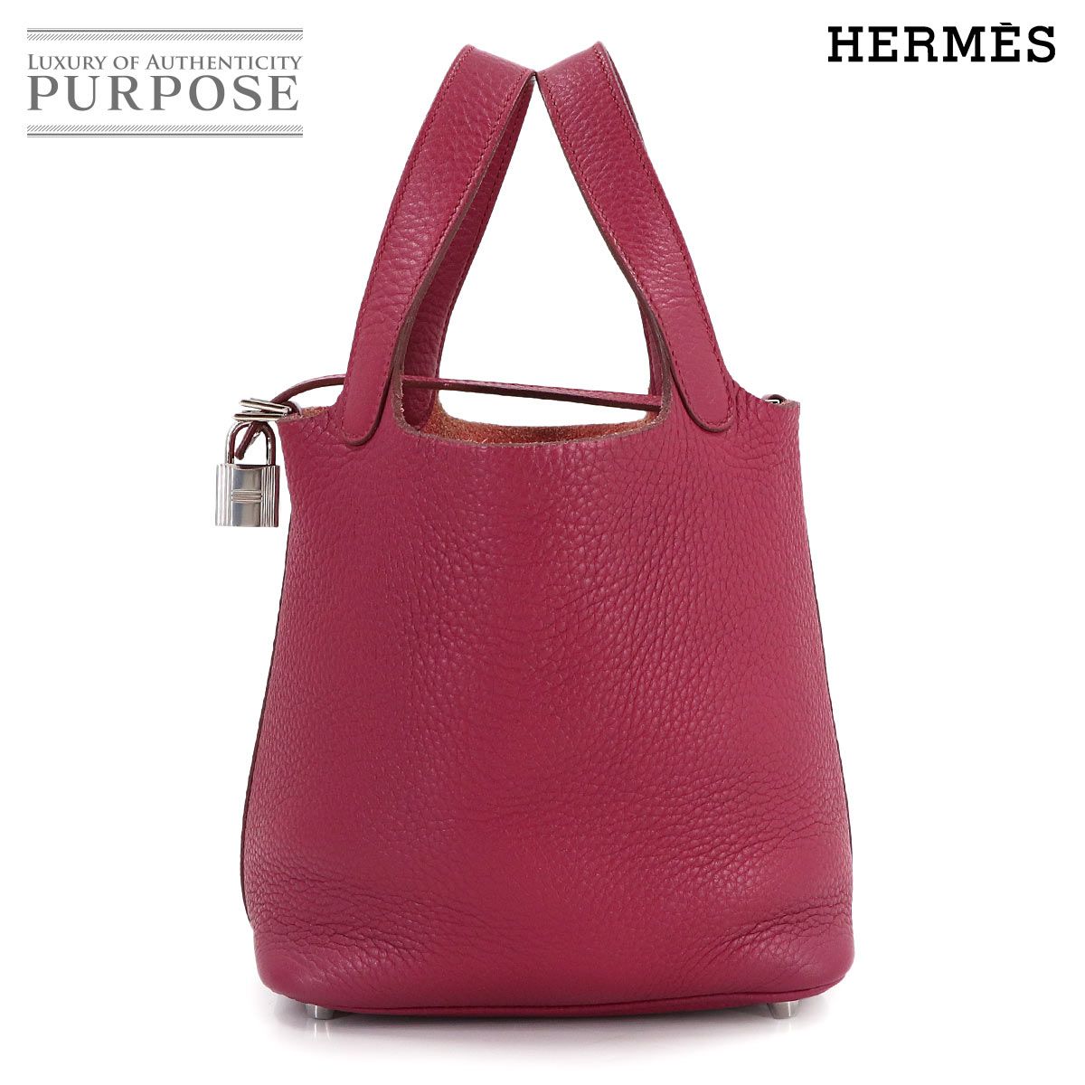 エルメス HERMES ピコタンロック PM ハンド バッグ トリヨンクレマンス ルビー T刻印 シルバー 金具 Picotin Lock 90314245