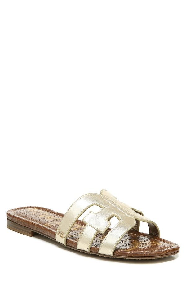 サムエデルマン レディース シューズ サンダル カットアウト Sam Edelman Bay Cutout Slide Sandal Wide Width Available Molten Gold ゴールド