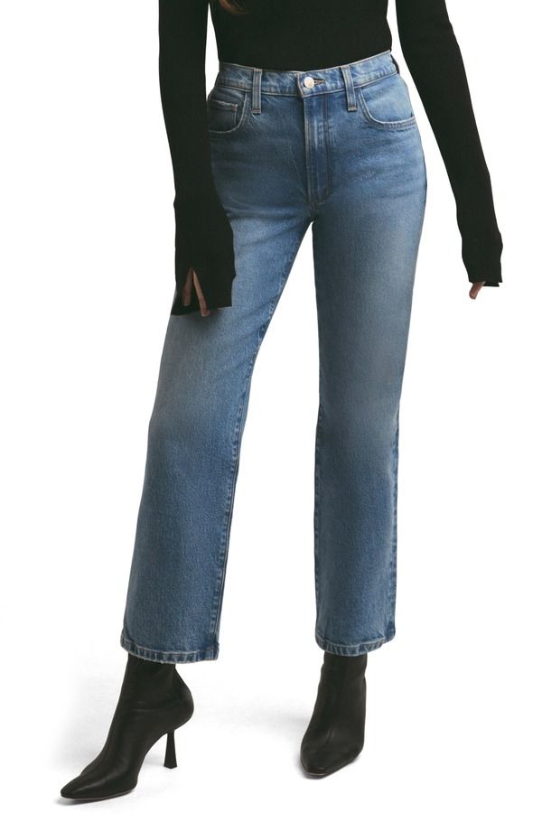 フェイバリット ドーター レディース ボトムス カジュアルパンツ ストレート ハイウエスト ジーンズ Favorite Daughter The Morgan Shortie High Waist Crop Straight Leg Jeans Crosby