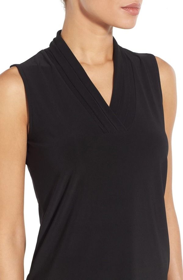 アンクライン レディース トップス シャツ Vネック ジャージー Anne Klein Tripleat VNeck Jersey Top Black ブラック