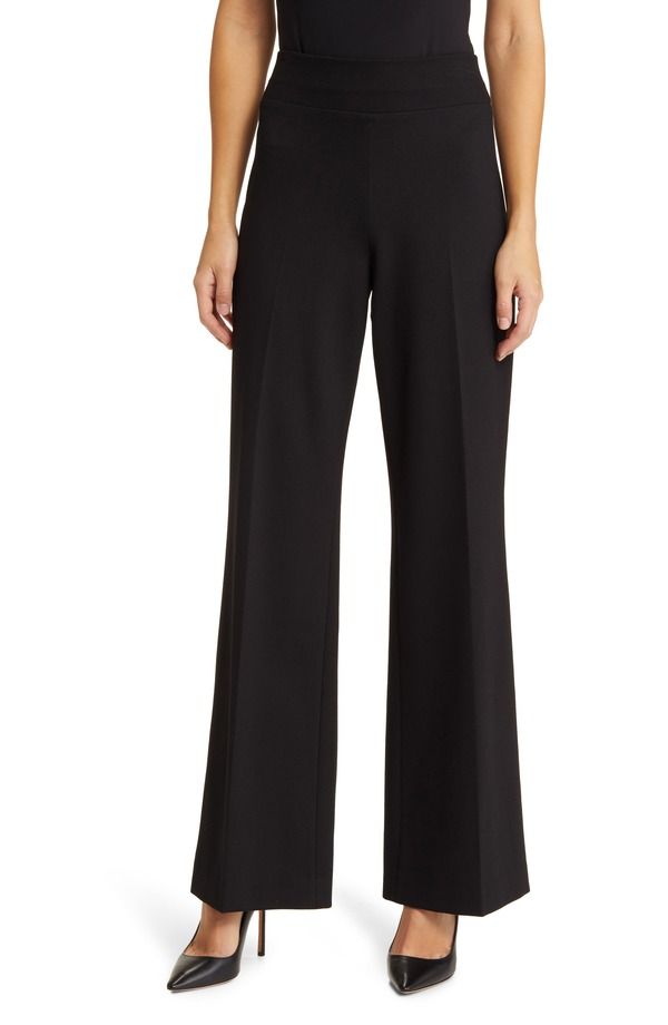 アンクライン レディース ボトムス レギンス ワイドレッグ パンツ Anne Klein PullOn Wide Leg Trousers Anne Black ブラック