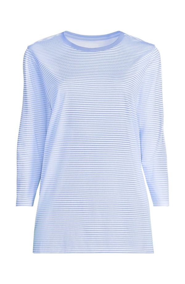 ランズエンド レディース トップス シャツ コットン Lands End 34 Sleeve Cotton Supima Tunic Light Sea Blue Micro Stripe ブルー ランズエンド レディース トップス シャツ コットン Lands End 34 Sleeve Cotton Supima Tunic Light Sea Blue Micro Stripe ブルー