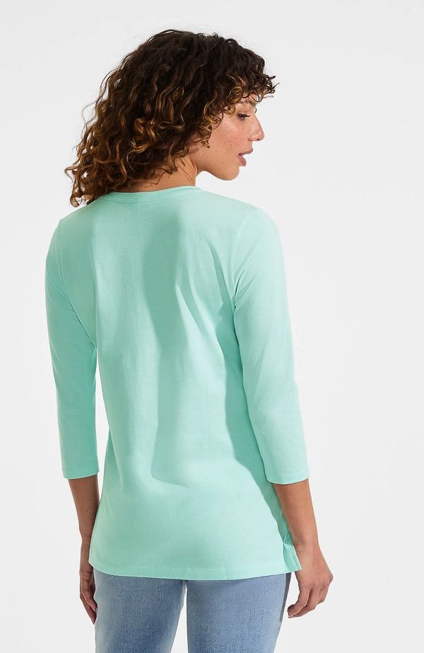ランズエンド レディース トップス シャツ コットン Lands End 34 Sleeve Cotton Supima Tunic Pale Sky